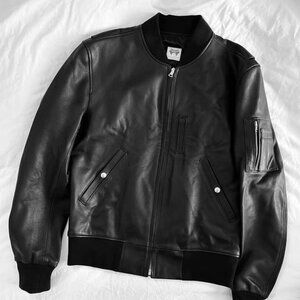 Custom goatskin leather MA-1 bomber jacket Falcon Garments